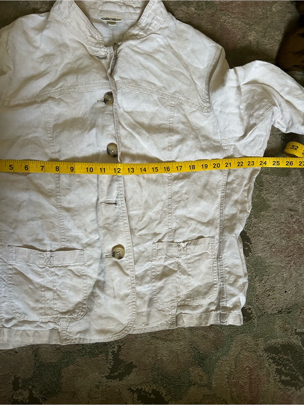 Cherokee Cream Button-Front Utility Jacket - Picture 5 of 5